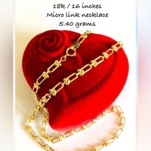 18k Gold Micro Link Necklace